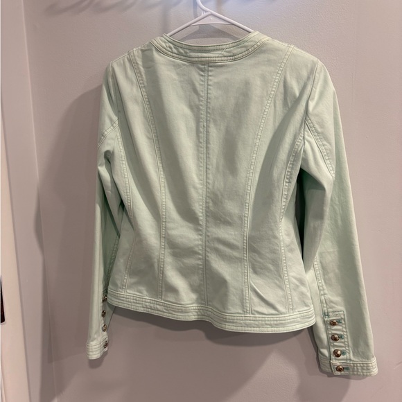 White House Black Market Light Mint Green Jacket Beautifully Military Style - Picture 13 of 16